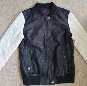 Faux Leather Bomber Jacket